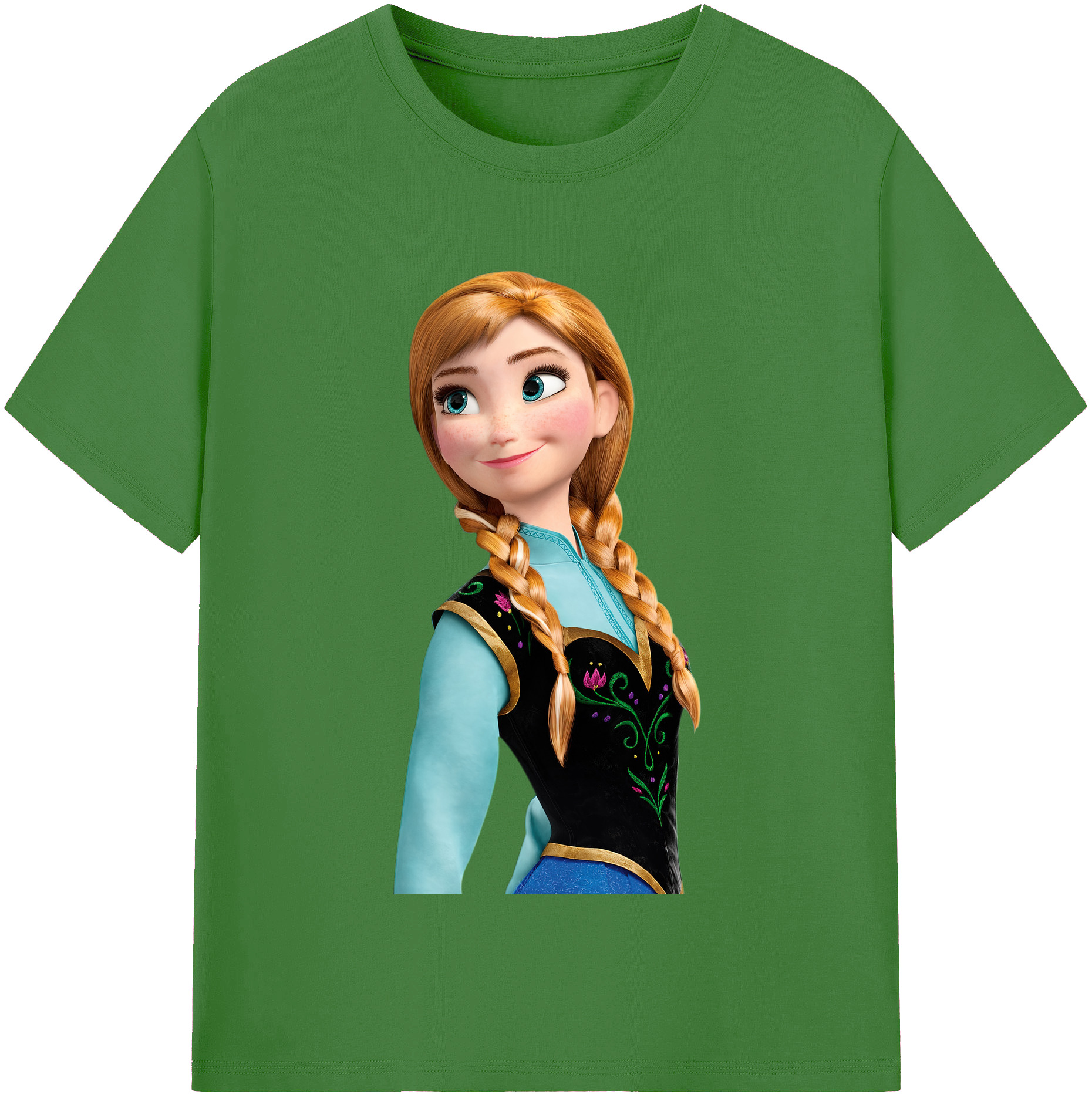 （画像用） アナと雪の女王 アンナ エルサ Frozen Anna Elsa レディースカジュアルプリントTシャツ（綿100％）